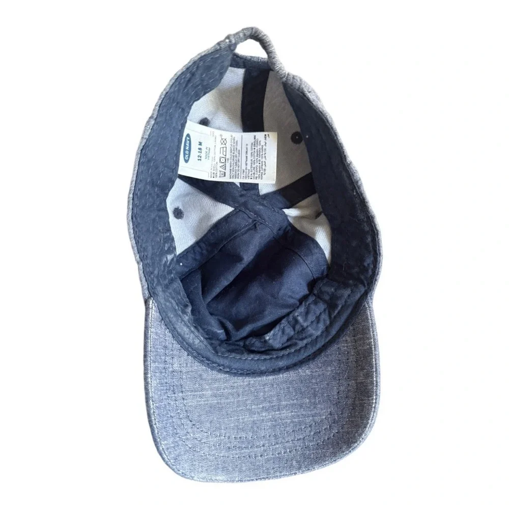 Old Navy Kids Baby Hat 12-18 Months Baseball Cap Blue Denim Unisex
